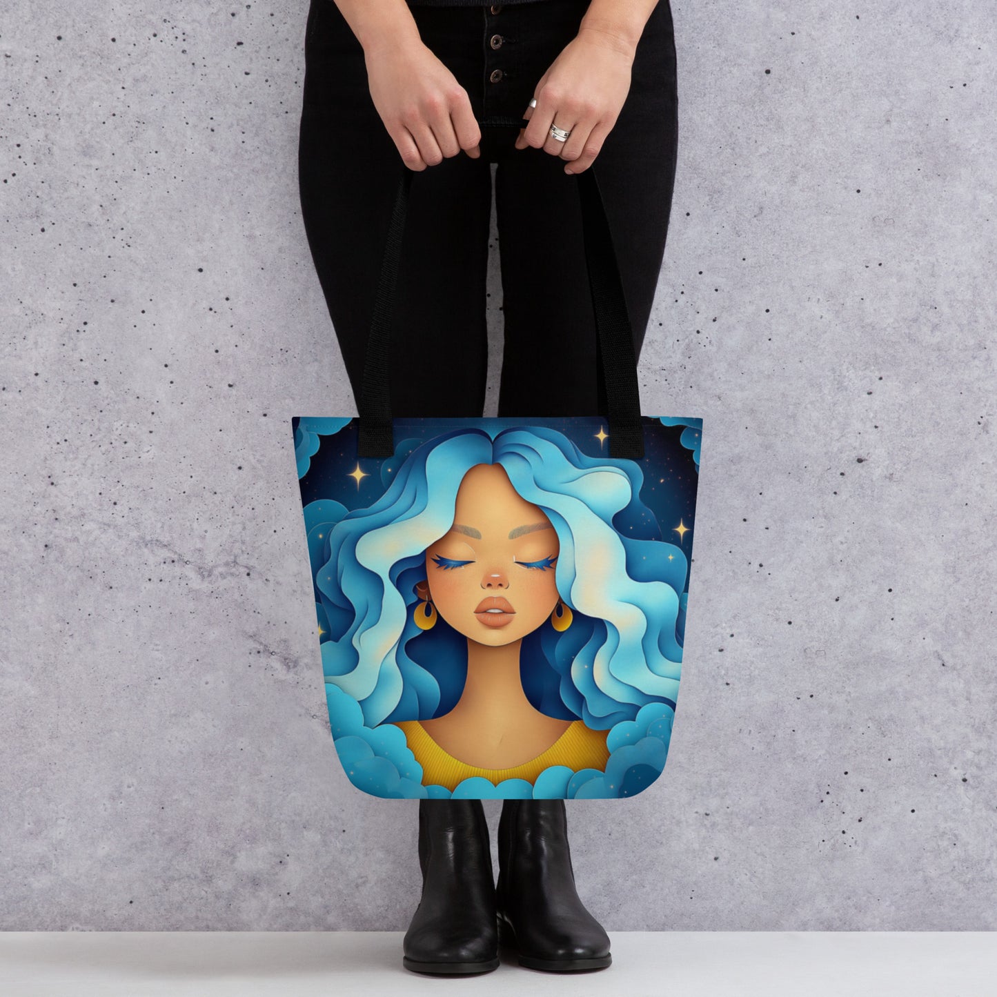 Tote Bag - Celestial Goddess (light blue) Tote Bag - Celestial Goddess (light blue) Wishstoria