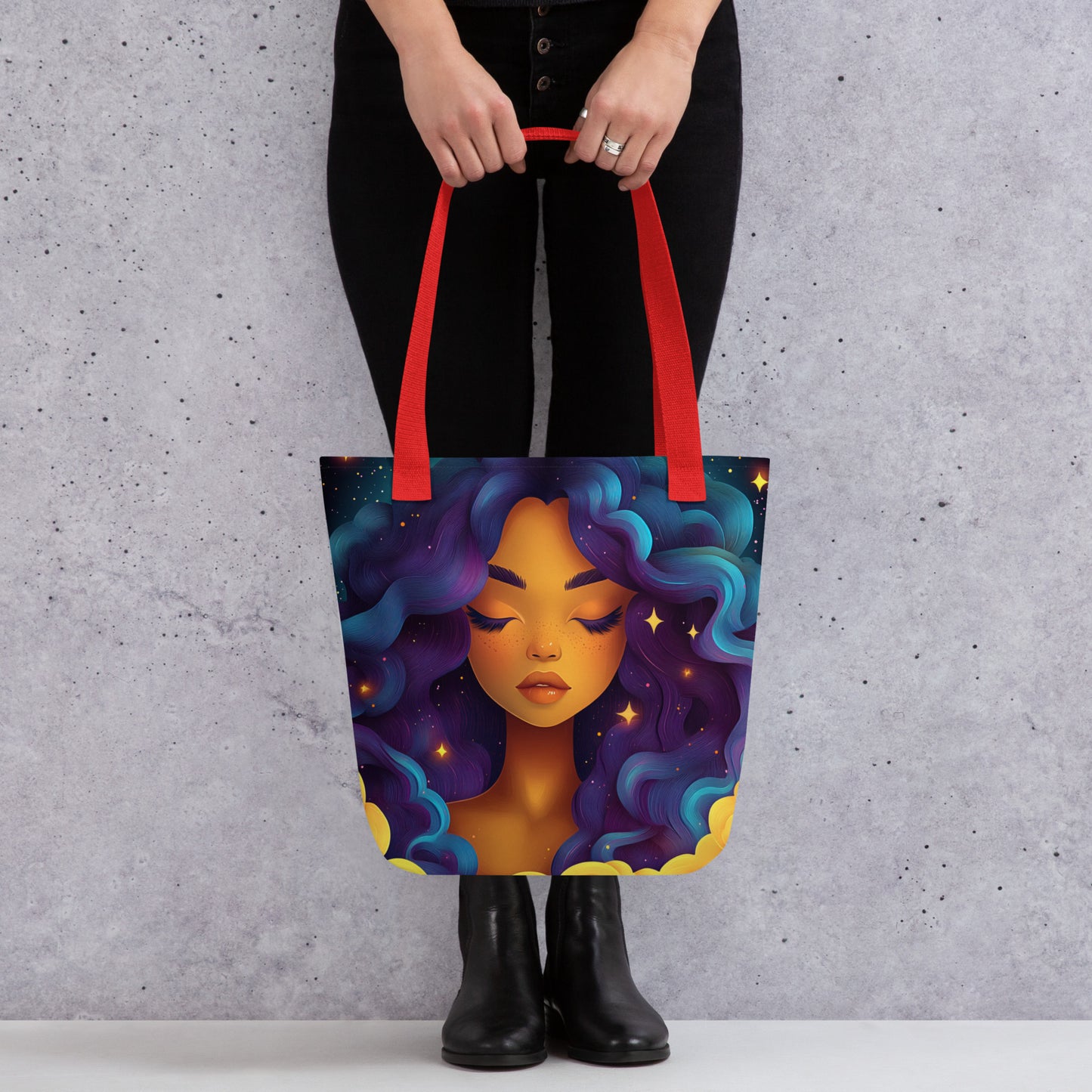 Violet and Blue Celestial Goddess - Tote Bag Violet and Blue Celestial Goddess - Tote Bag Wishstoria