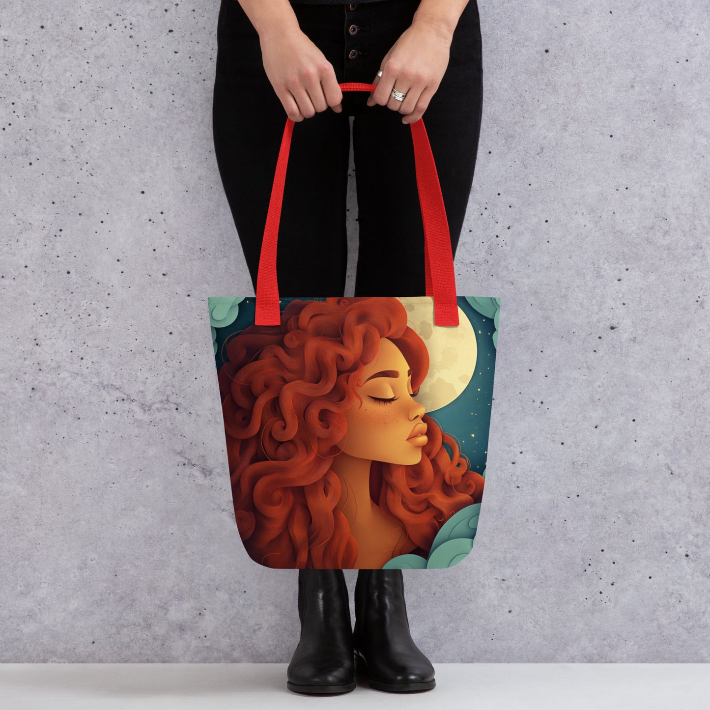 Tote Bag - Celestial Goddess (red) Tote Bag - Celestial Goddess (red) Wishstoria