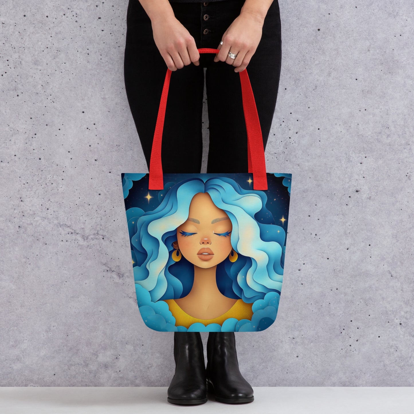 Tote Bag - Celestial Goddess (light blue) Tote Bag - Celestial Goddess (light blue) Wishstoria