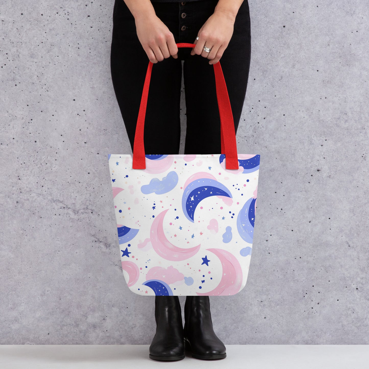Moons and Stars Doodles - Tote Bag Moons and Stars Doodles - Tote Bag Wishstoria