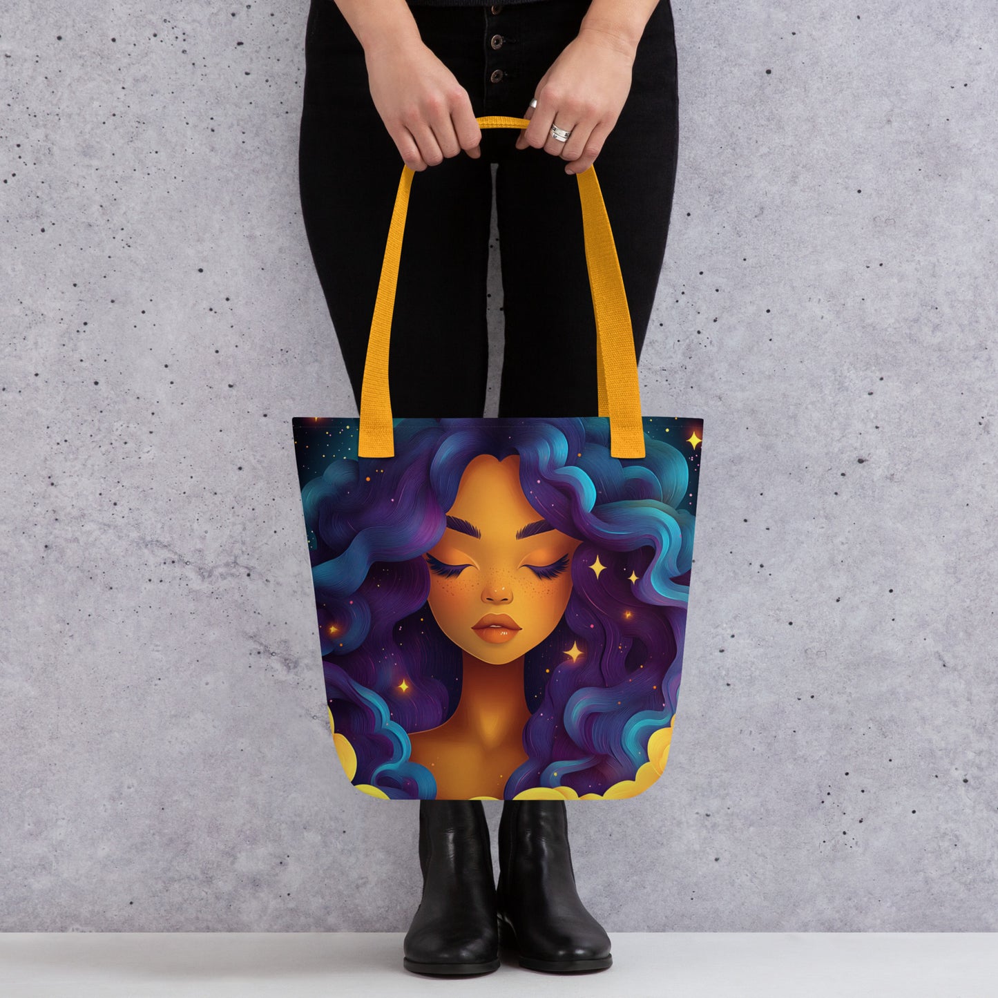 Violet and Blue Celestial Goddess - Tote Bag Violet and Blue Celestial Goddess - Tote Bag Wishstoria