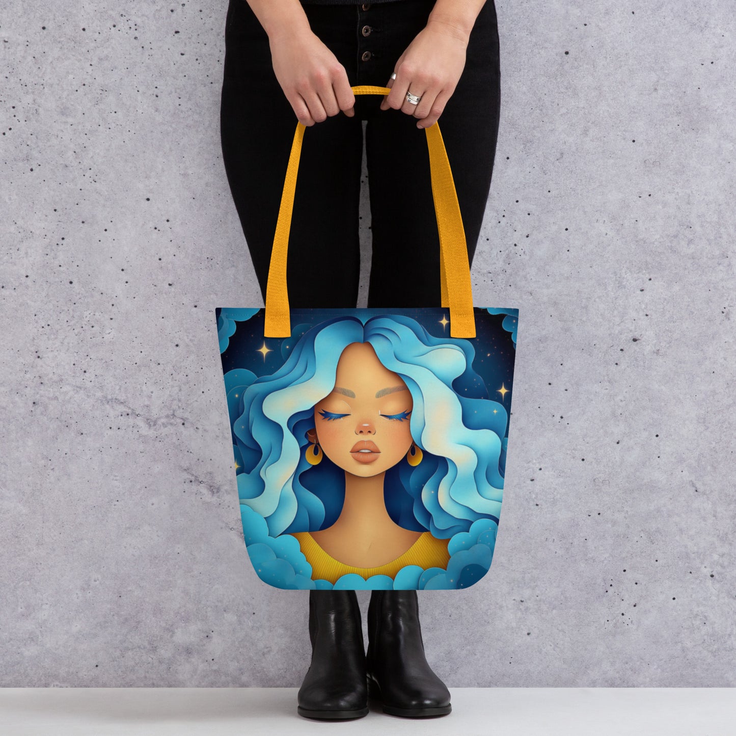 Tote Bag - Celestial Goddess (light blue) Tote Bag - Celestial Goddess (light blue) Wishstoria