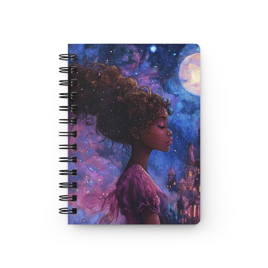 Spiral Lined Notebook - Moonlight Princess   Spiral Lined Notebook - Moonlight Princess Wishstoria