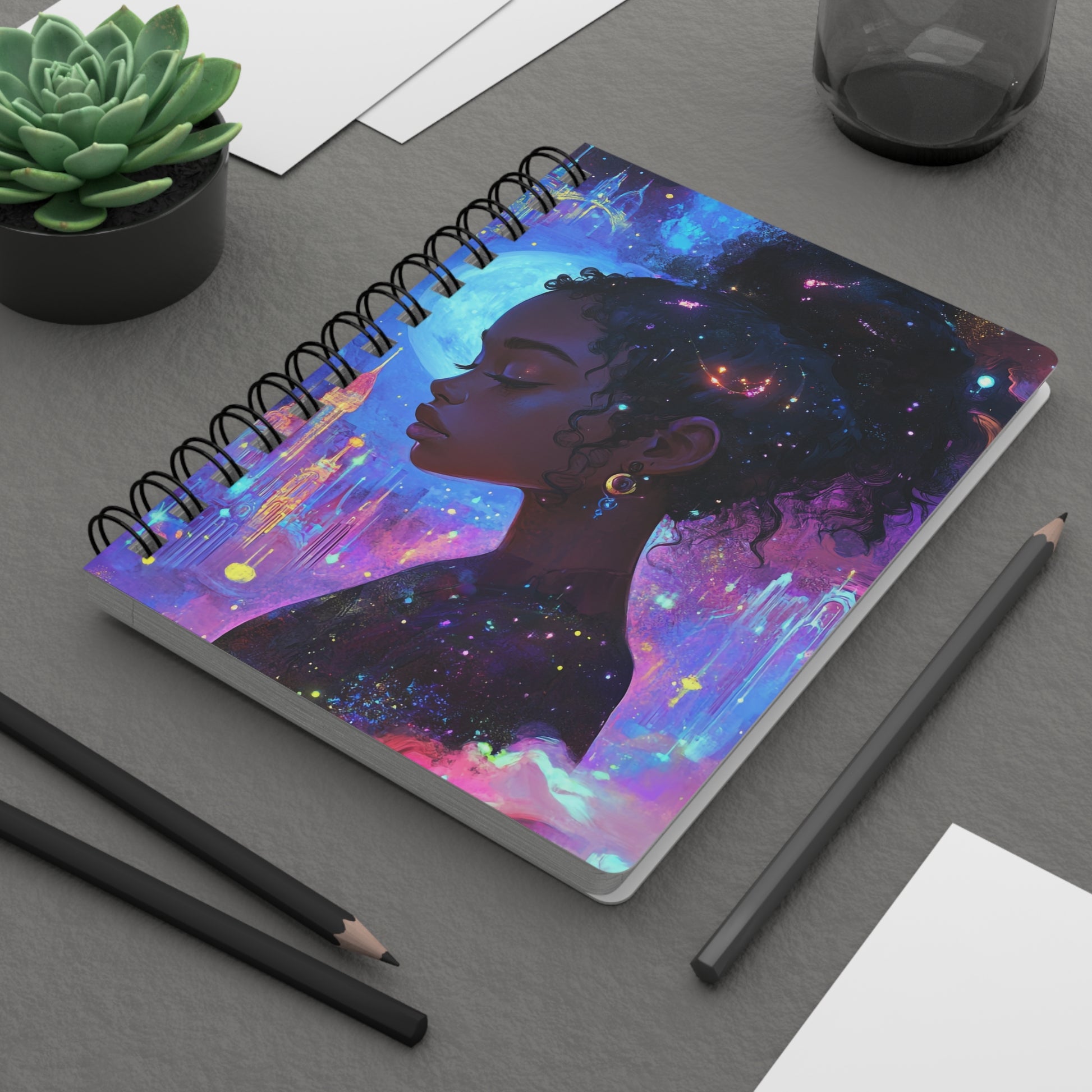 Spiral Lined Notebook - Illuminated Princess   Spiral Lined Notebook - Illuminated Princess Wishstoria