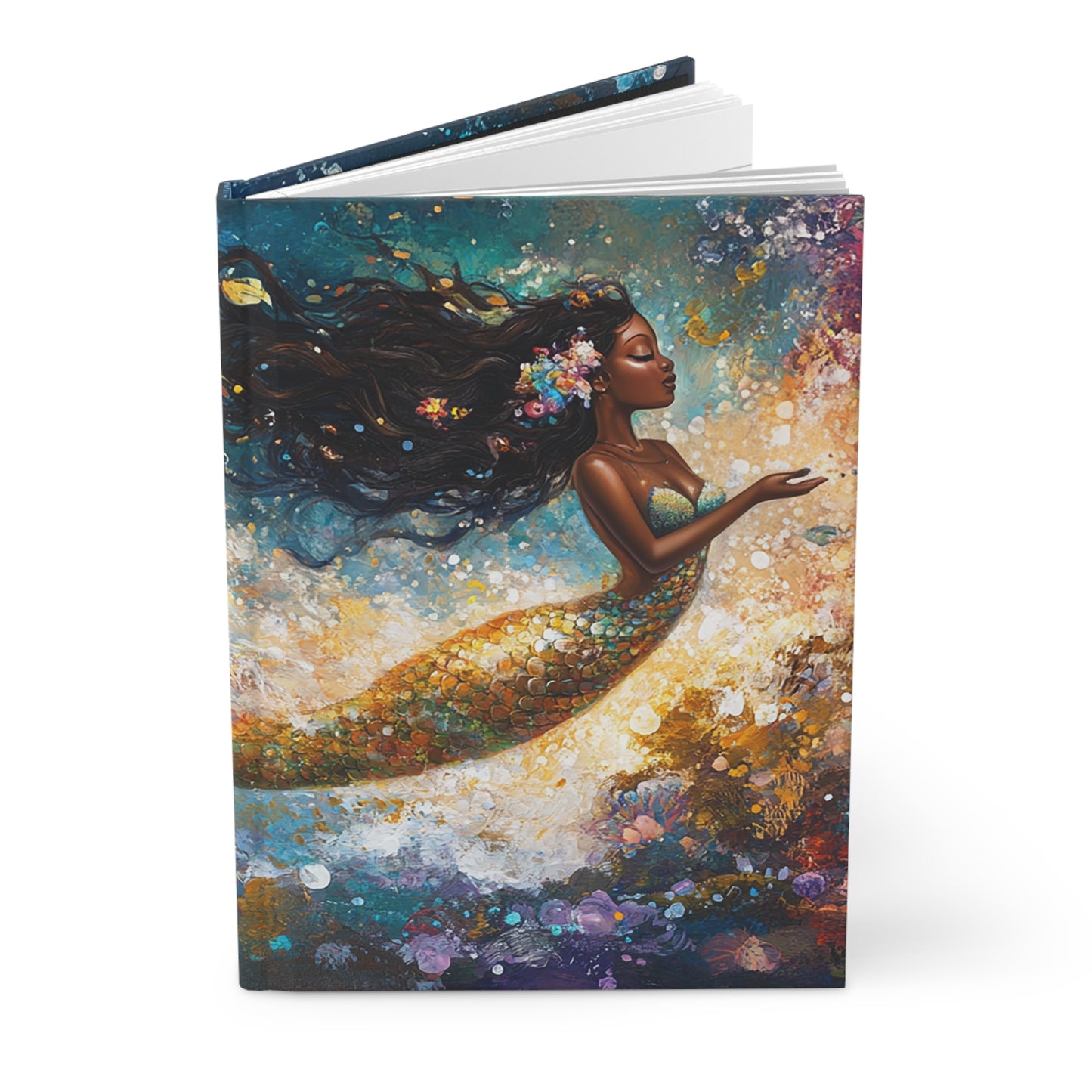 Watercolor Mermaid - Standard Hardcover Journal   Watercolor Mermaid - Standard Hardcover Journal Wishstoria