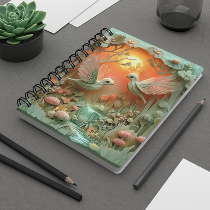 Spiral Lined Notebook - Love Birds   Spiral Lined Notebook - Love Birds Wishstoria