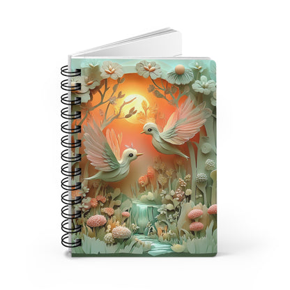Spiral Lined Notebook - Love Birds   Spiral Lined Notebook - Love Birds Wishstoria