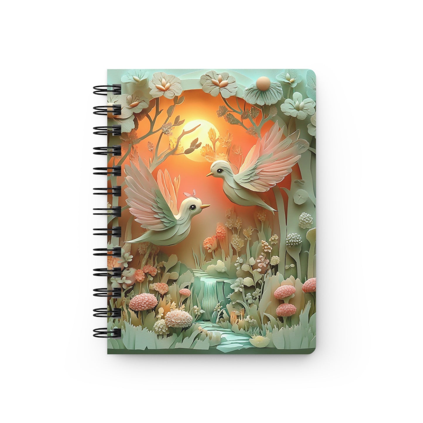 Spiral Lined Notebook - Love Birds   Spiral Lined Notebook - Love Birds Wishstoria