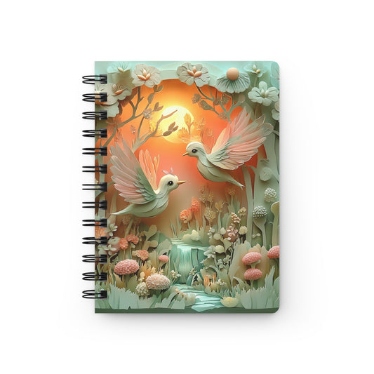 Spiral Lined Notebook - Love Birds   Spiral Lined Notebook - Love Birds Wishstoria