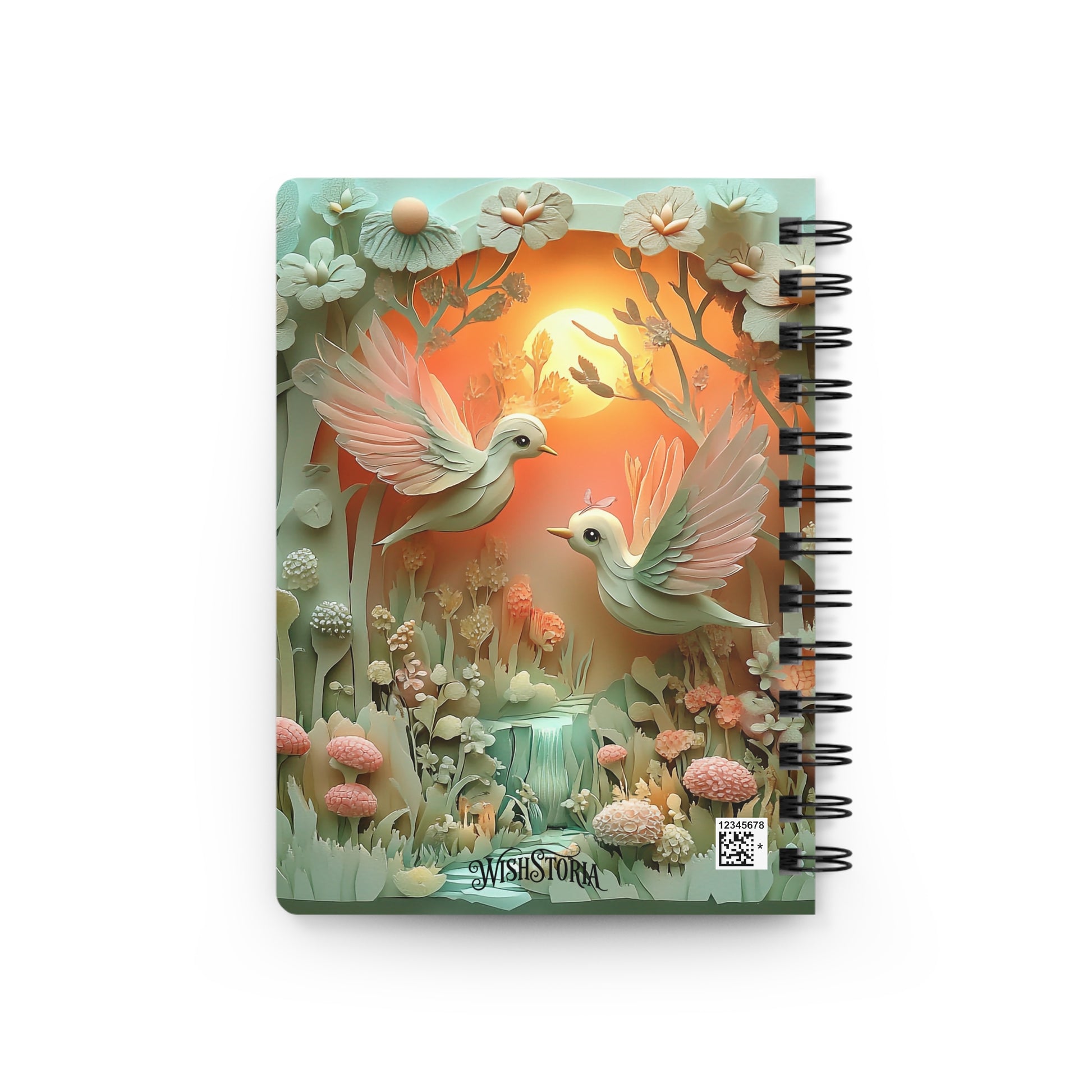 Spiral Lined Notebook - Love Birds   Spiral Lined Notebook - Love Birds Wishstoria