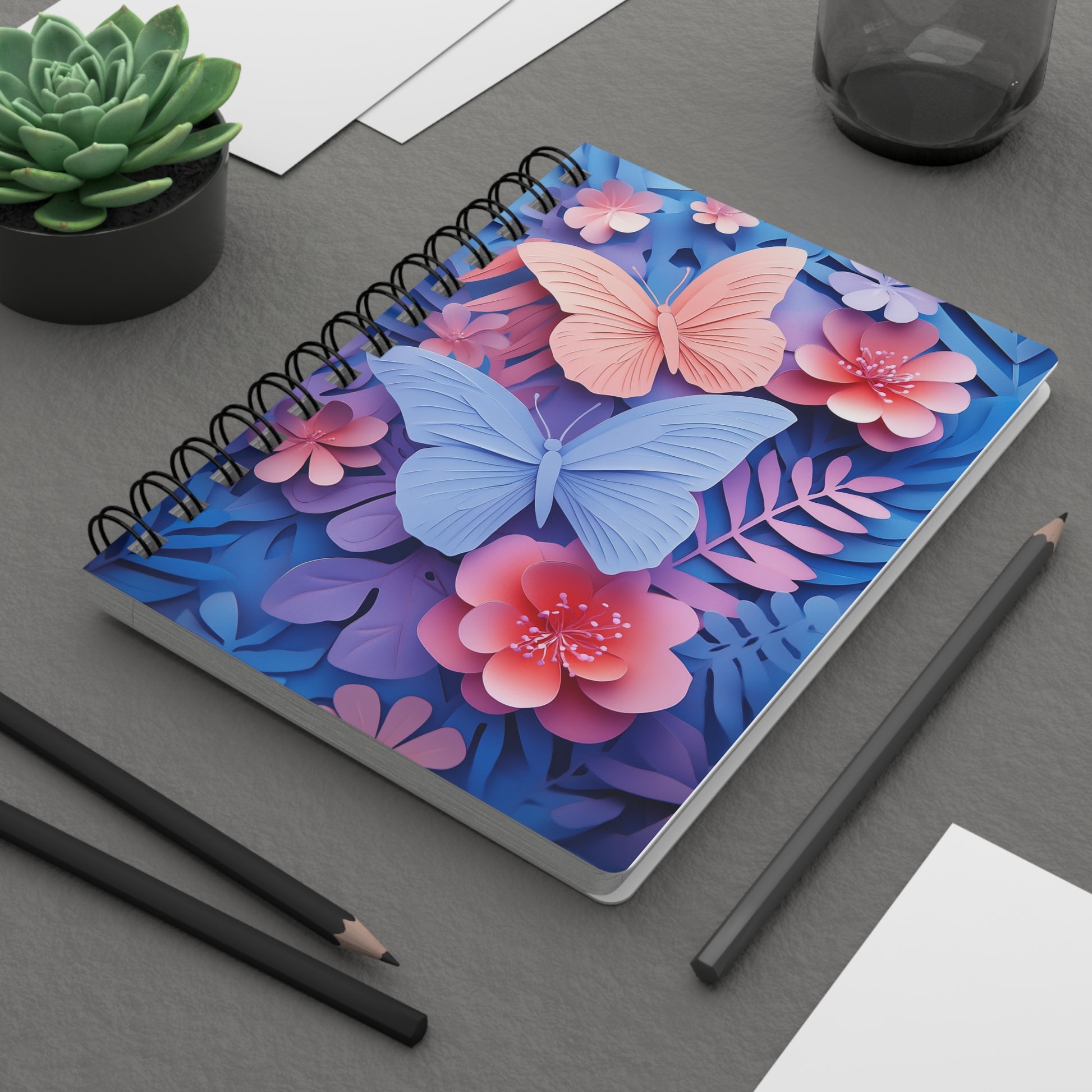Spiral Bound Journal - Delightful Butterflies   Spiral Bound Journal - Delightful Butterflies Wishstoria