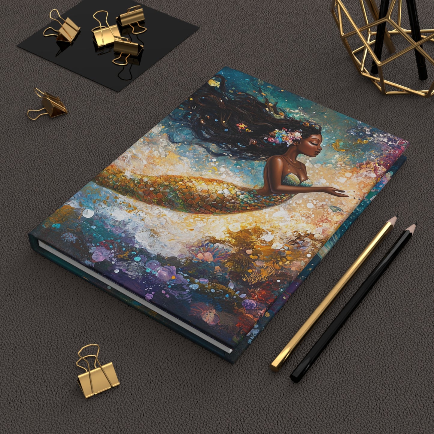 Watercolor Mermaid - Standard Hardcover Journal   Watercolor Mermaid - Standard Hardcover Journal Wishstoria
