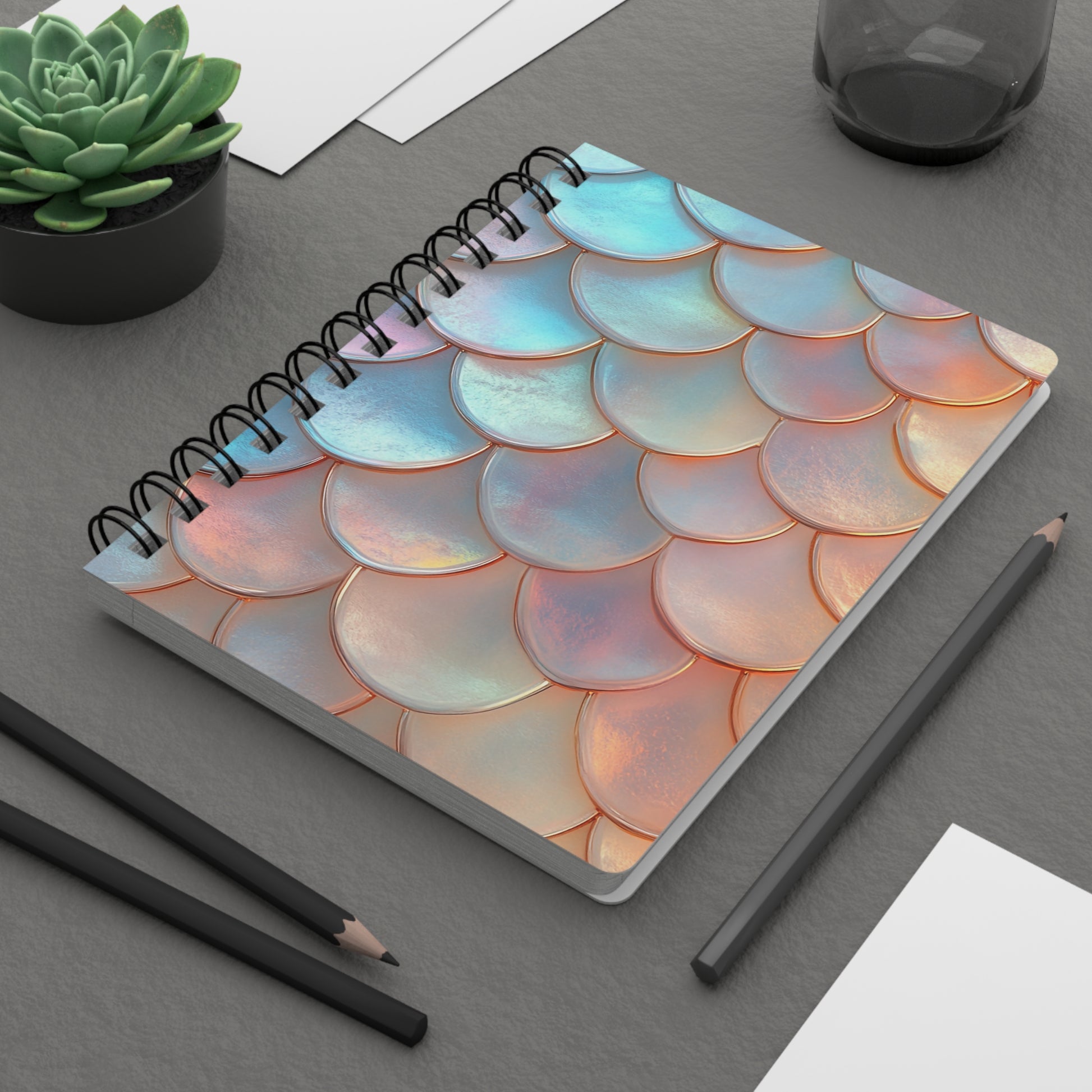 Spiral Lined Notebook - Mermaid's tail   Spiral Lined Notebook - Mermaid's tail Wishstoria