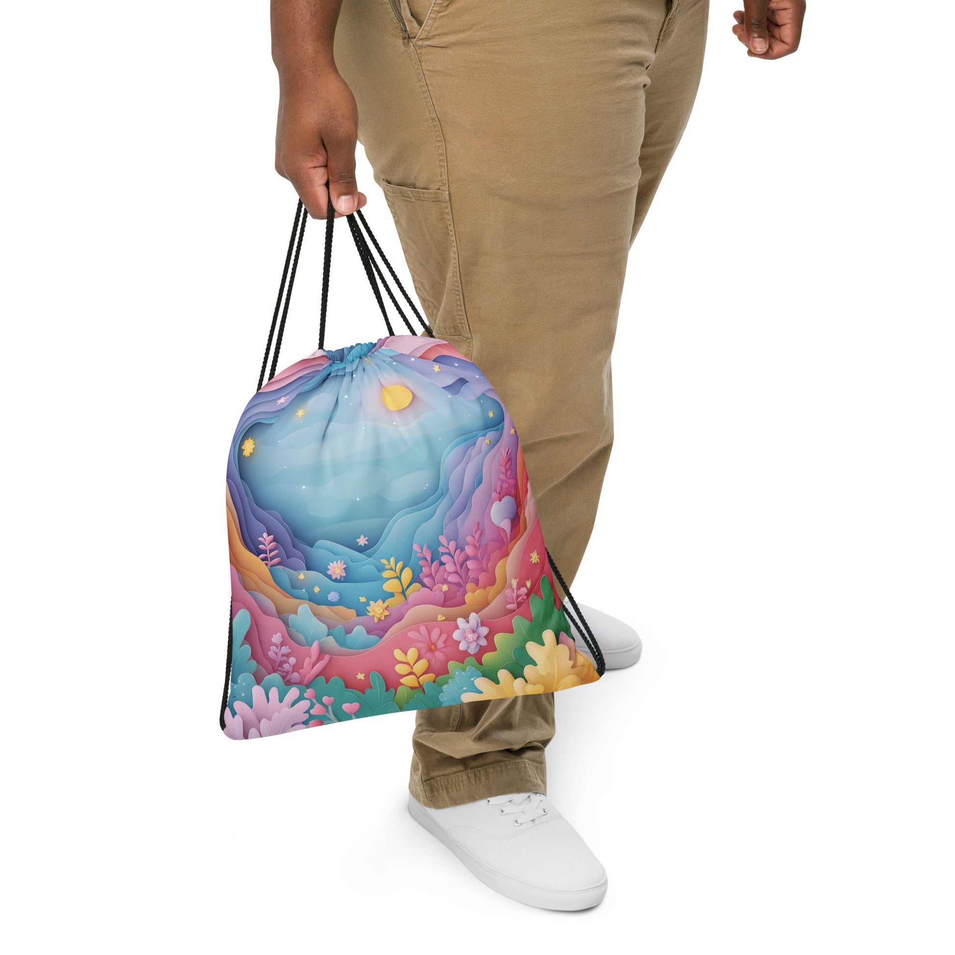 Pastel Sky Drawstring Bag 002   Pastel Sky Drawstring Bag 002 Wishstoria