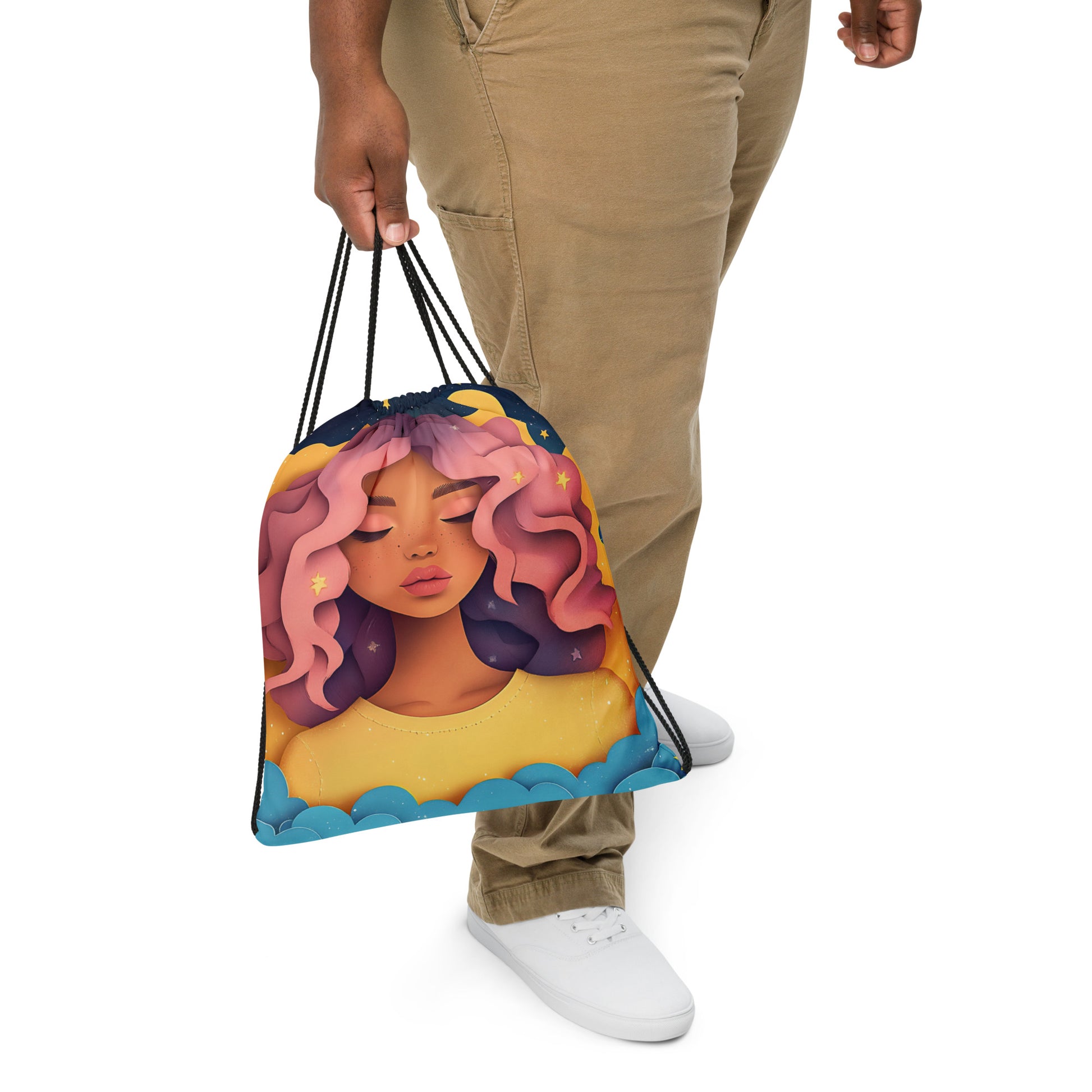 Celestial Fantasy Art Drawstring Bag 004   Celestial Fantasy Art Drawstring Bag 004 Wishstoria