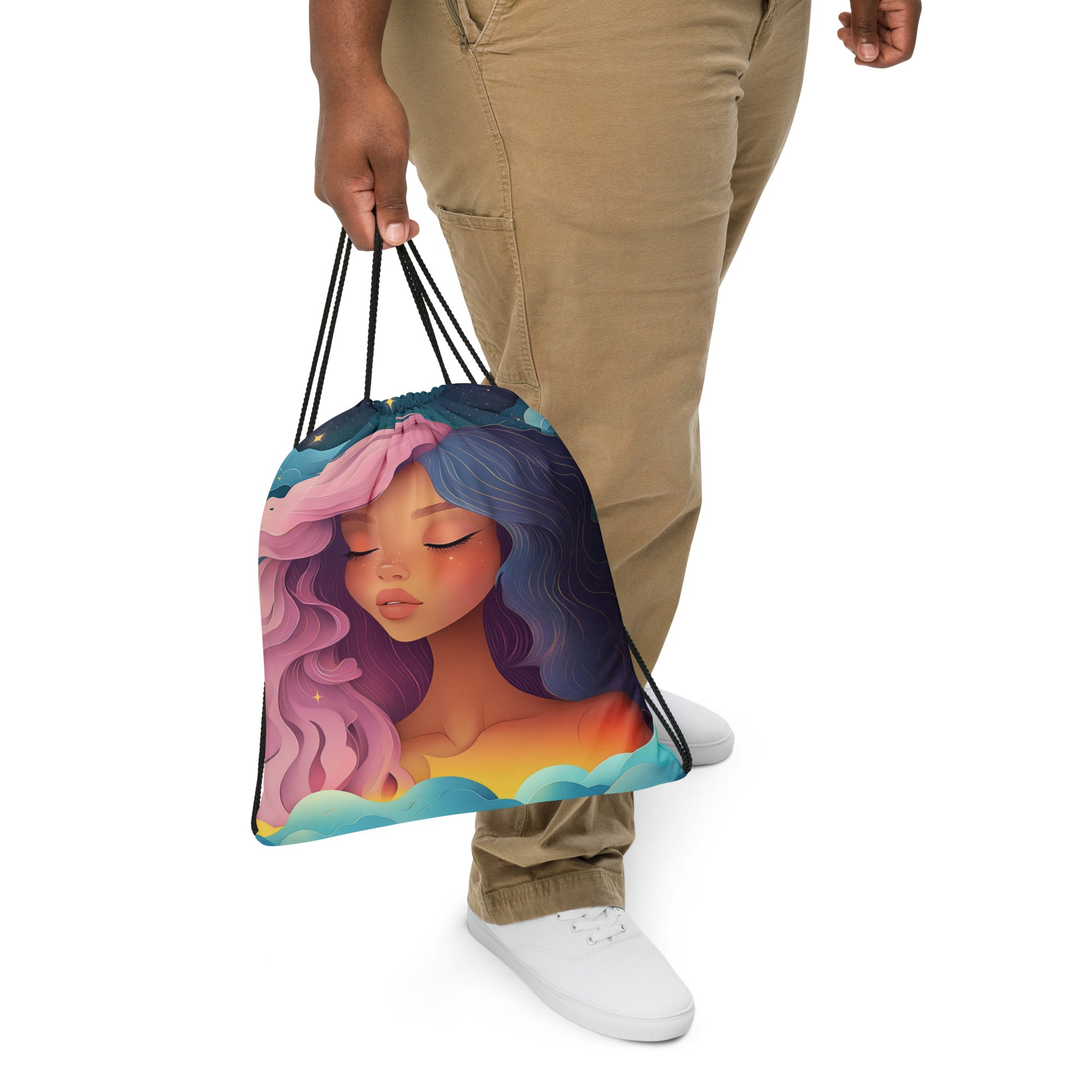 Celestial Fantasy Art Drawstring Bag 003   Celestial Fantasy Art Drawstring Bag 003 Wishstoria