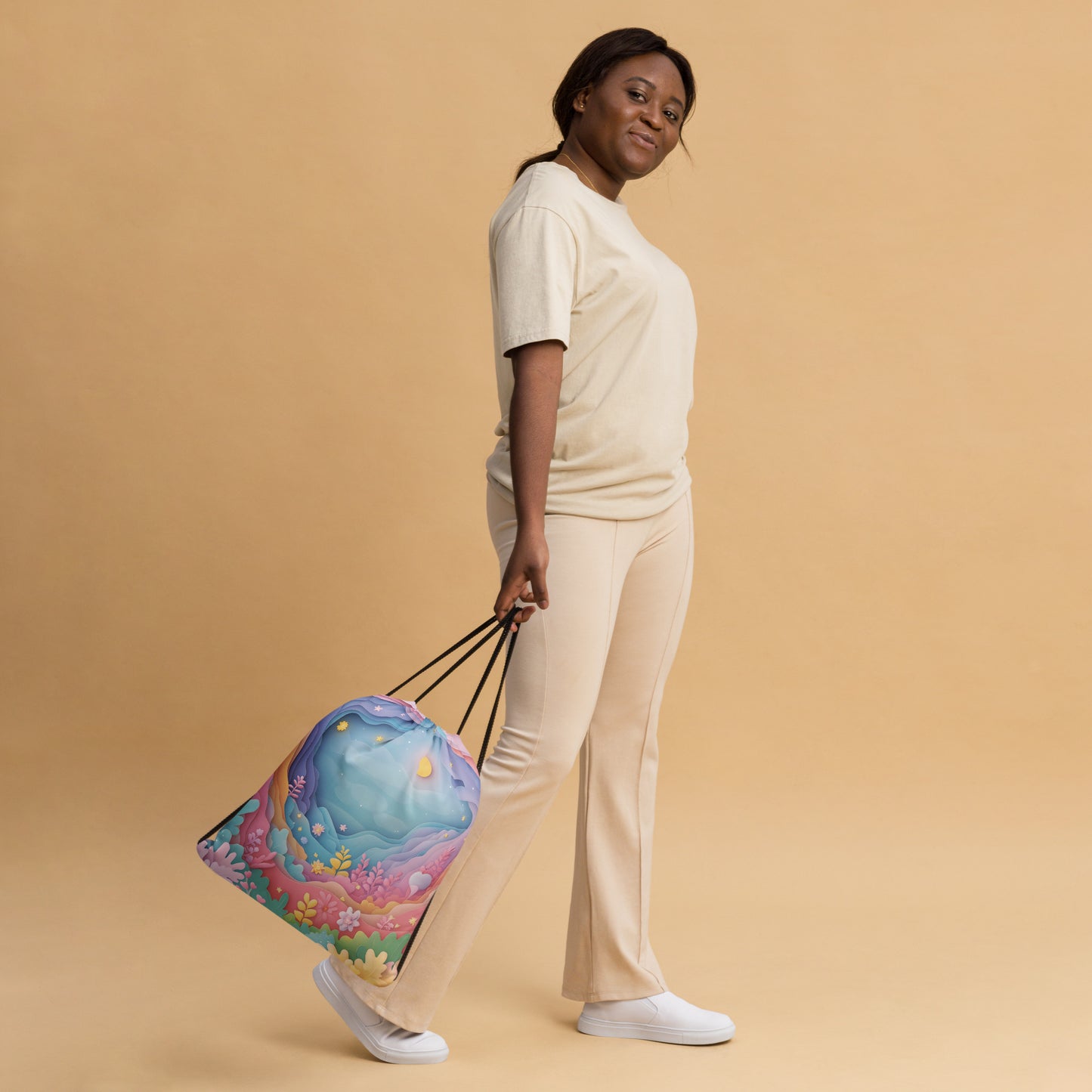 Pastel Sky Drawstring Bag 002   Pastel Sky Drawstring Bag 002 Wishstoria