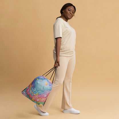 Pastel Sky Drawstring Bag 002   Pastel Sky Drawstring Bag 002 Wishstoria