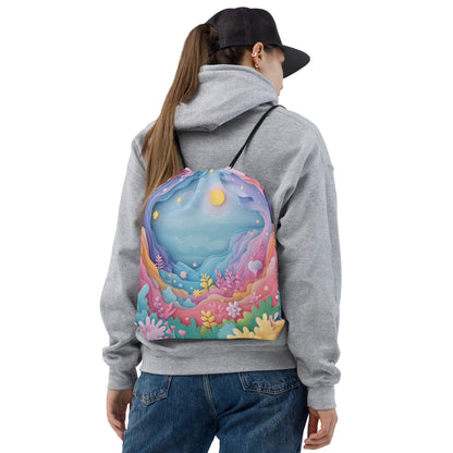 Pastel Sky Drawstring Bag 002   Pastel Sky Drawstring Bag 002 Wishstoria