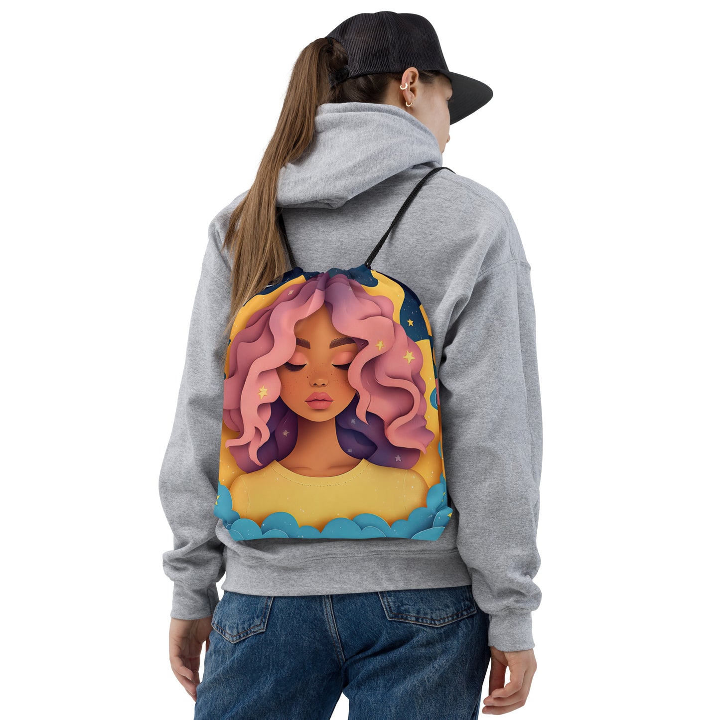Celestial Fantasy Art Drawstring Bag 004   Celestial Fantasy Art Drawstring Bag 004 Wishstoria