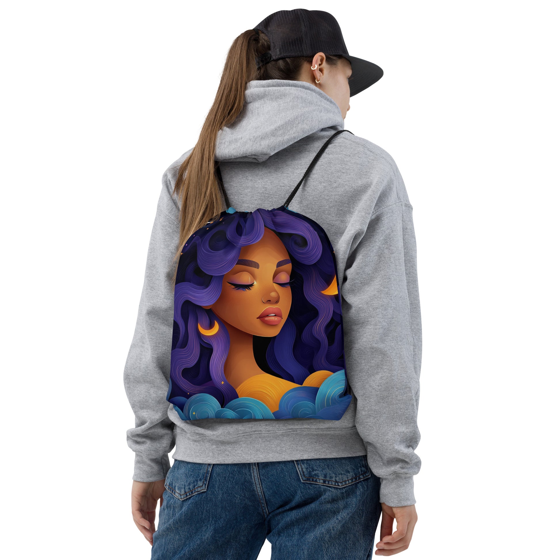 Celestial Fantasy Art Drawstring Bag 019   Celestial Fantasy Art Drawstring Bag 019 Wishstoria
