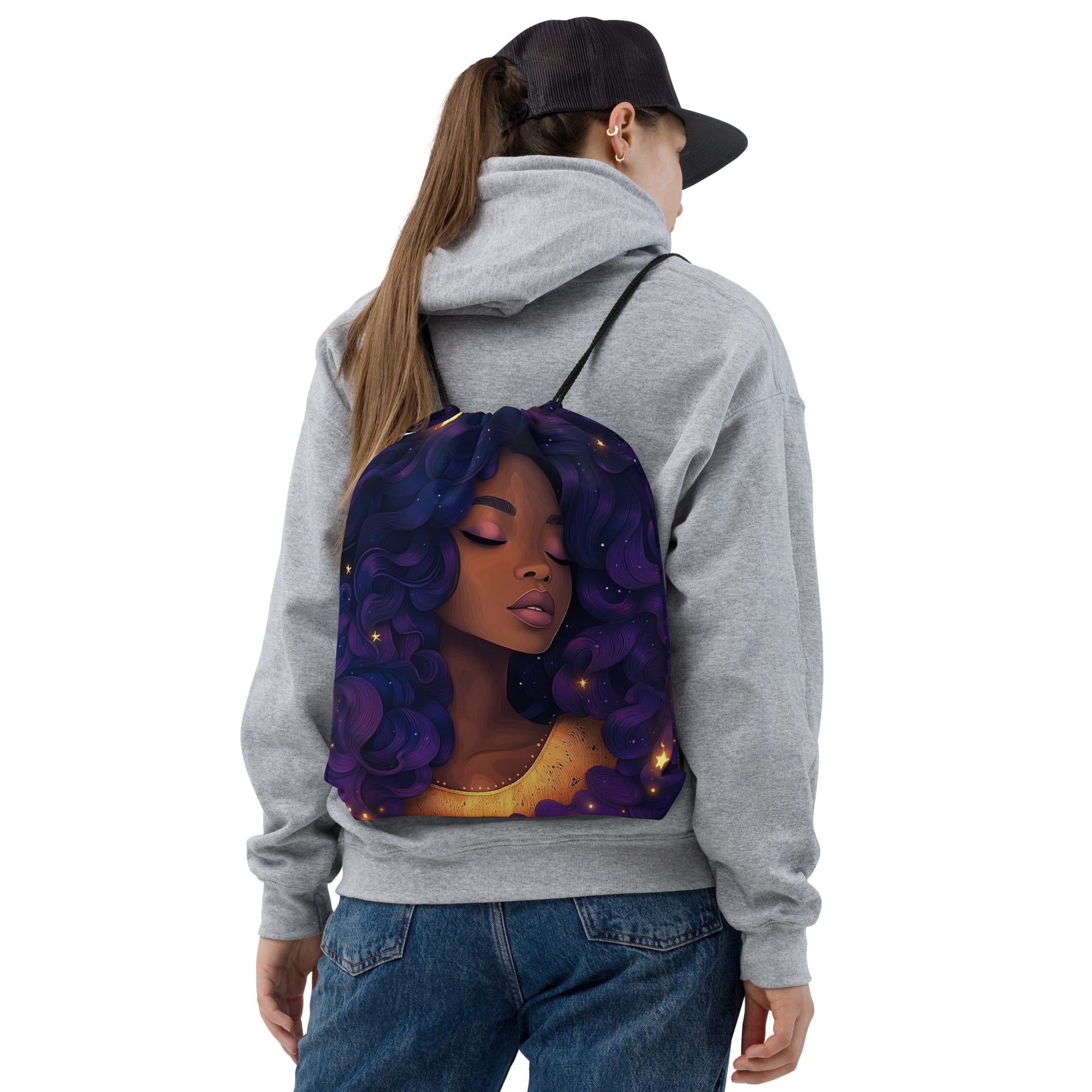 Celestial Fantasy Art Drawstring Bag 030   Celestial Fantasy Art Drawstring Bag 030 Wishstoria