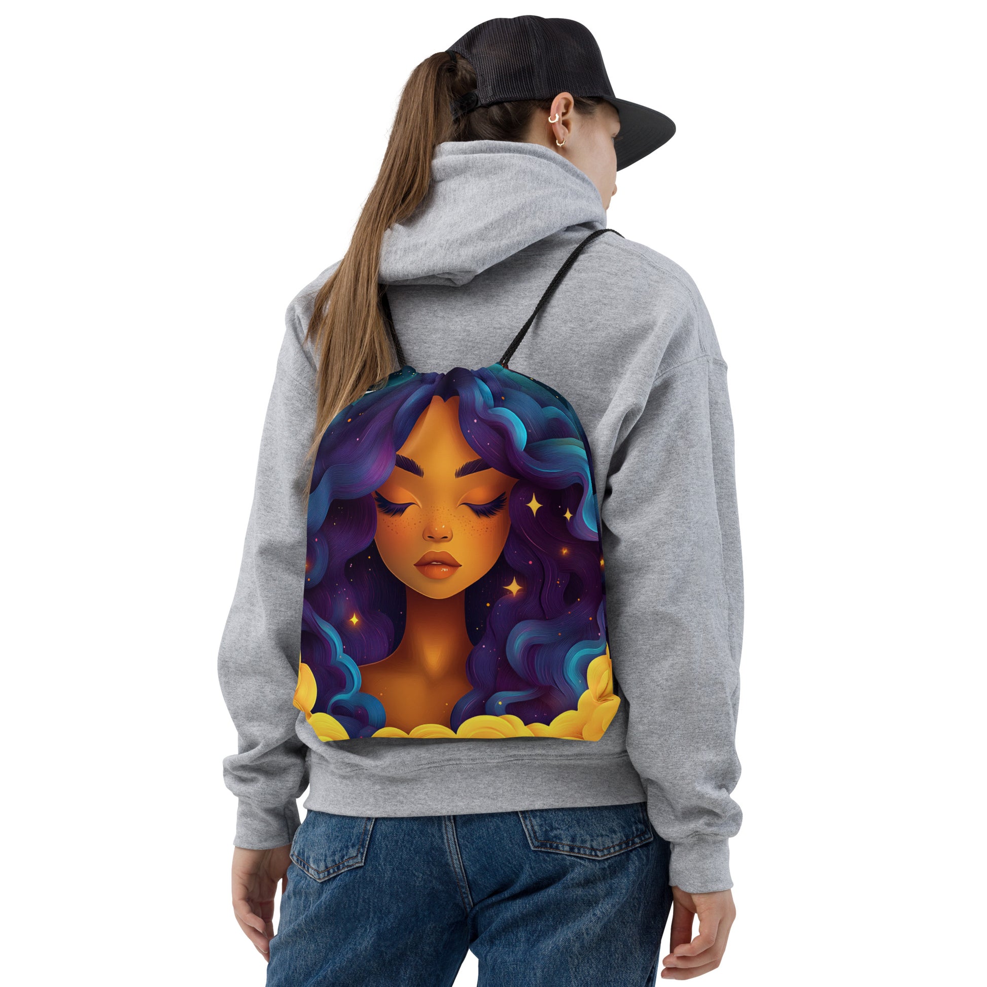 Celestial Fantasy Art Drawstring Bag 021   Celestial Fantasy Art Drawstring Bag 021 Wishstoria