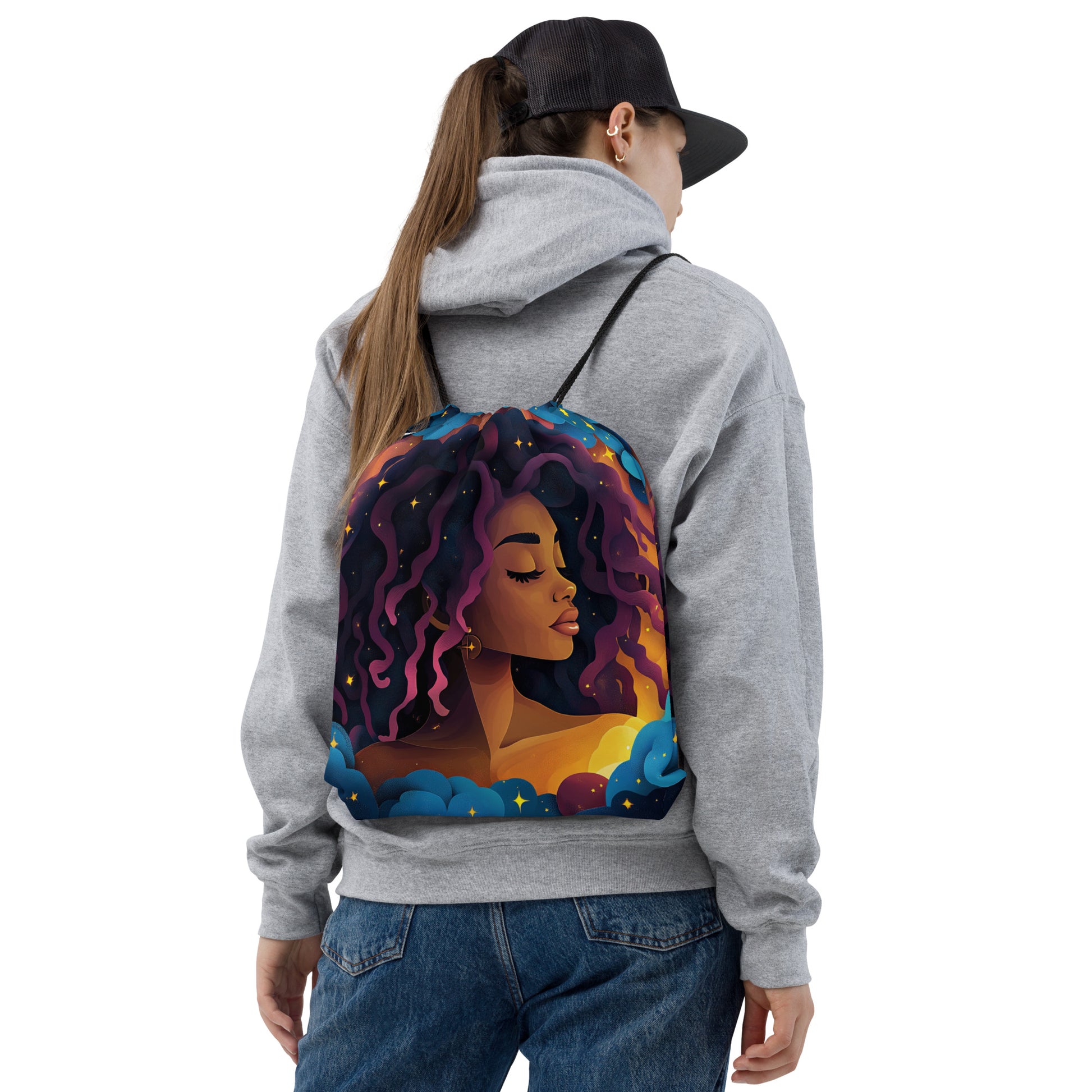 Celestial Fantasy Art Drawstring Bag 022   Celestial Fantasy Art Drawstring Bag 022 Wishstoria