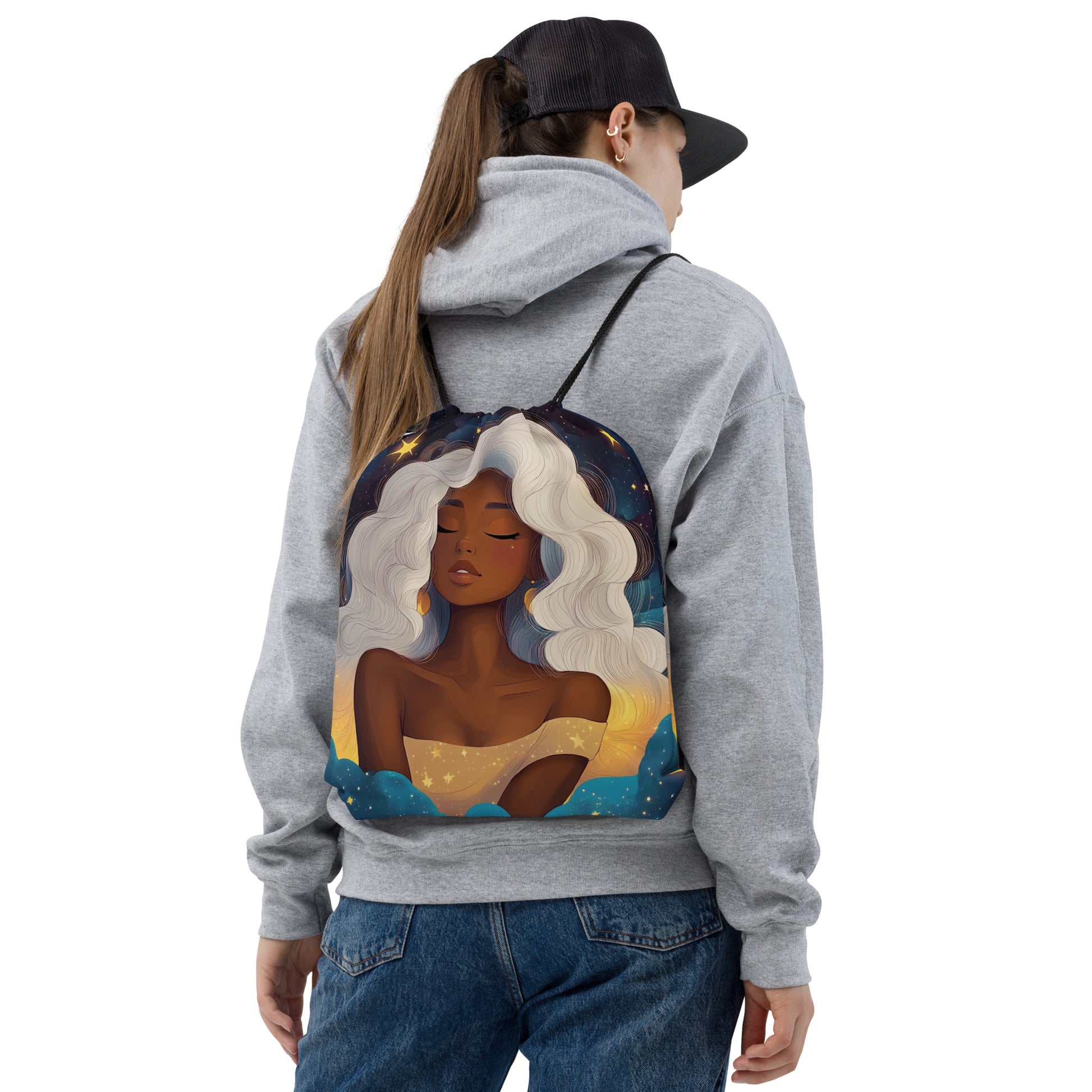 Celestial Fantasy Art Drawstring Bag 026   Celestial Fantasy Art Drawstring Bag 026 Wishstoria