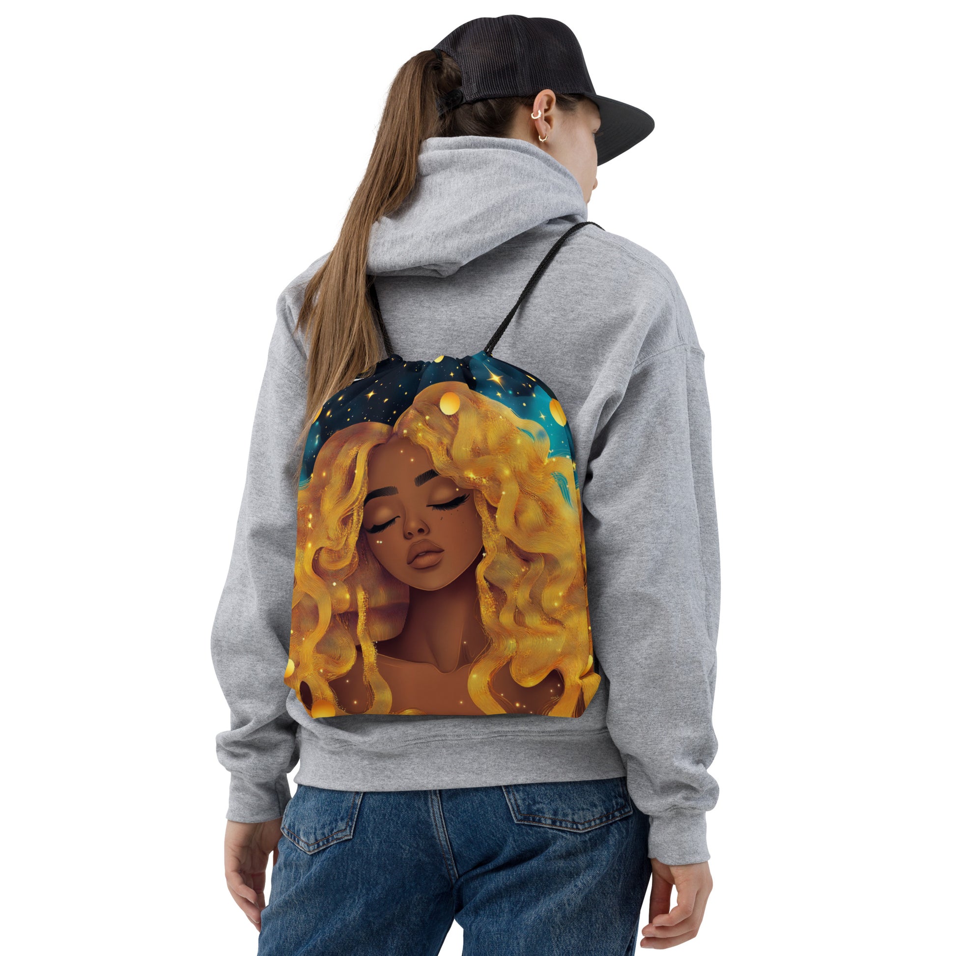 Celestial Fantasy Art Drawstring Bag 028   Celestial Fantasy Art Drawstring Bag 028 Wishstoria