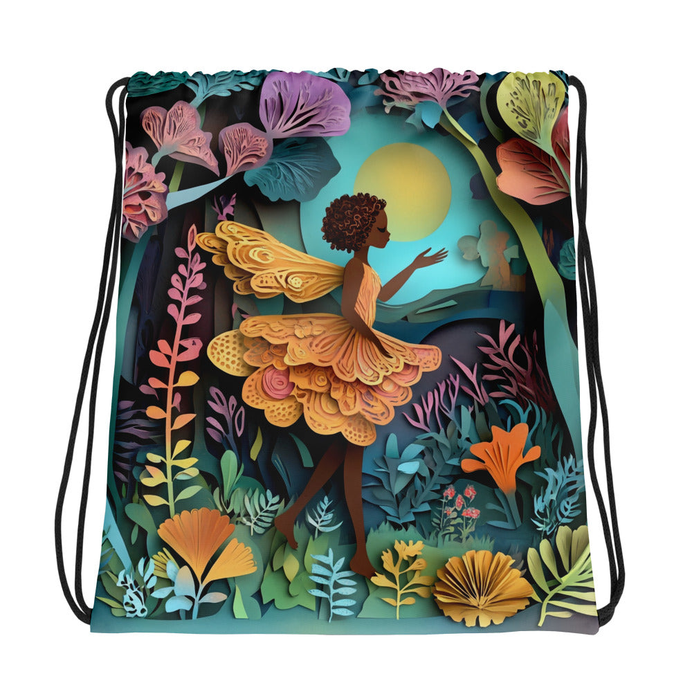 Magical Fairy Drawstring Bag 001   Magical Fairy Drawstring Bag 001 Wishstoria