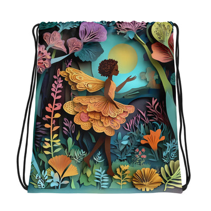 Magical Fairy Drawstring Bag 001   Magical Fairy Drawstring Bag 001 Wishstoria