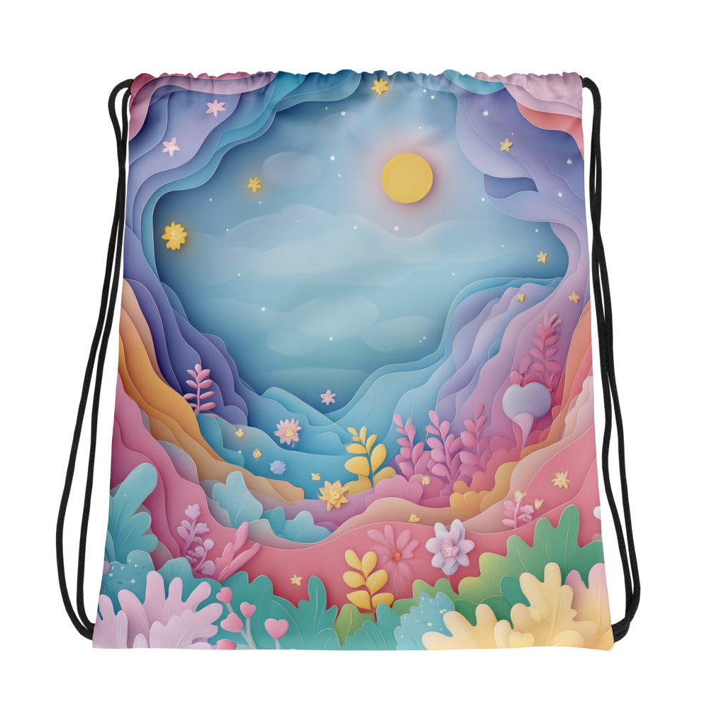 Pastel Sky Drawstring Bag 002   Pastel Sky Drawstring Bag 002 Wishstoria