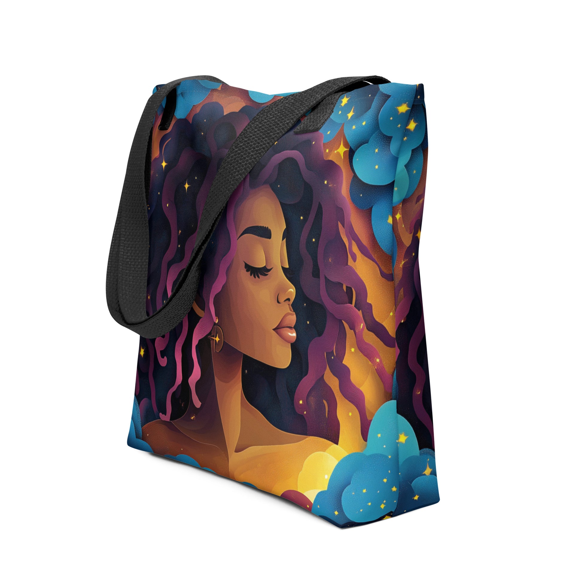 Purple and Indigo Celestial Goddess - Tote Bag   Purple and Indigo Celestial Goddess - Tote Bag Wishstoria