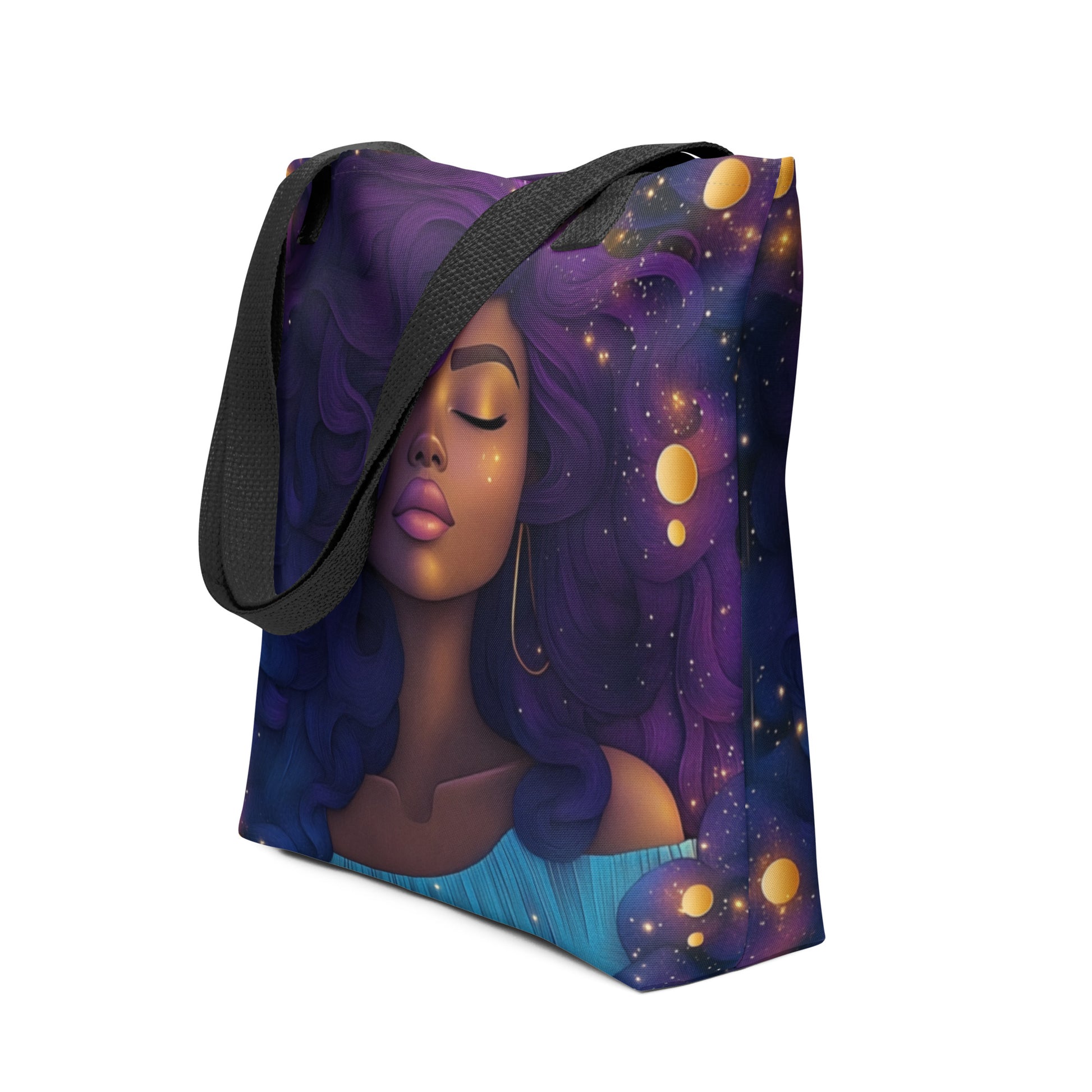 Tote Bag - Celestial Goddess (purple and blue)   Tote Bag - Celestial Goddess (purple and blue) Wishstoria