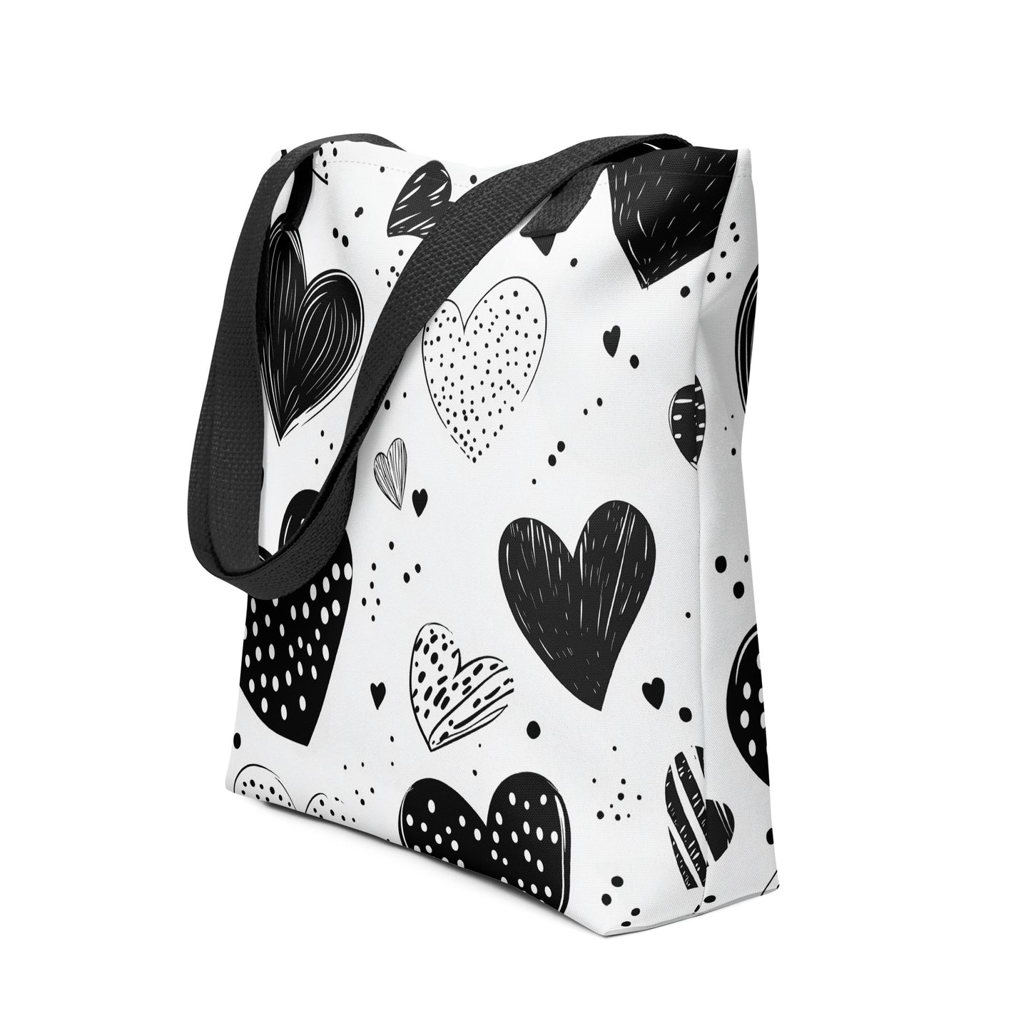 Monochrome Hearts - Tote Bag   Monochrome Hearts - Tote Bag Wishstoria