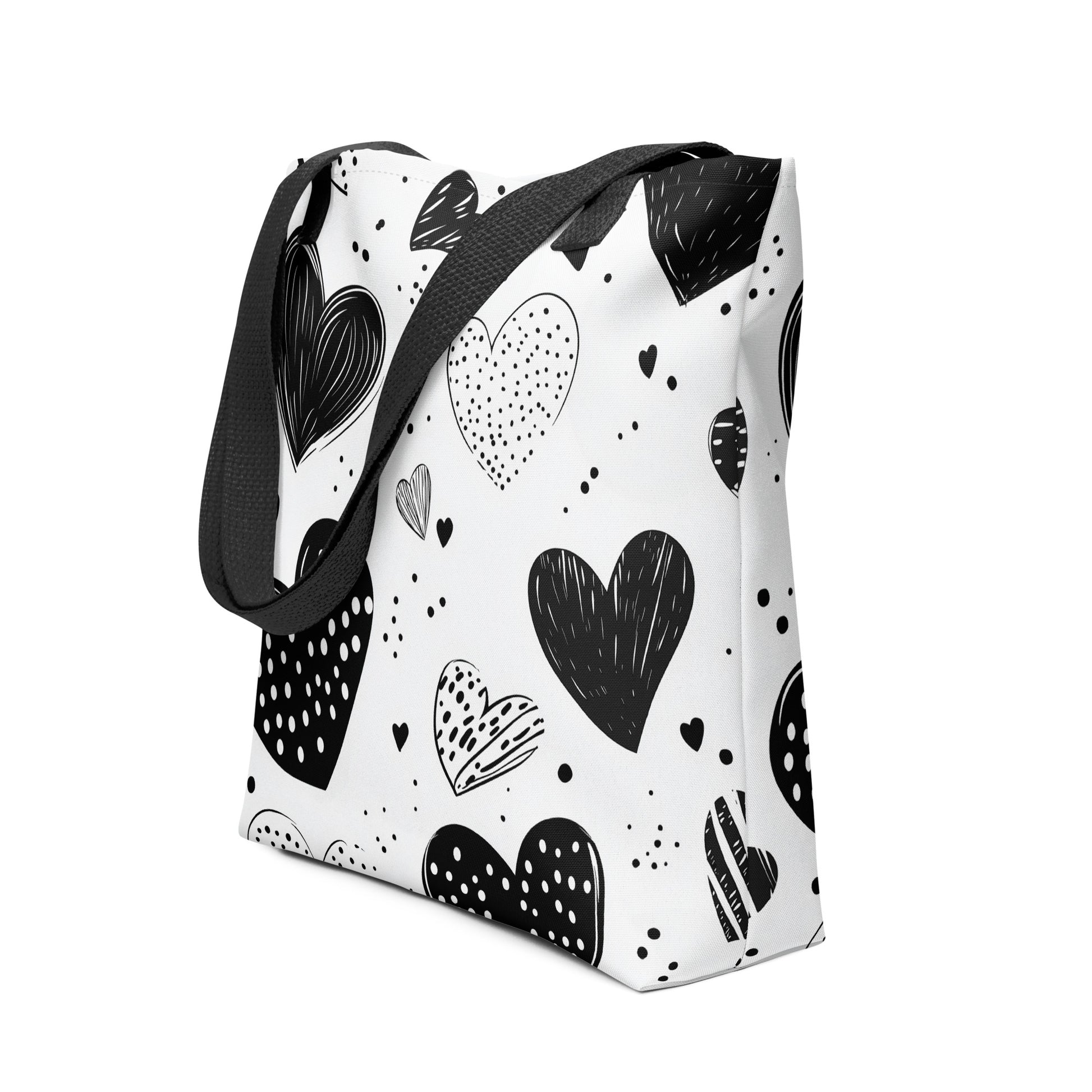 Monochrome Hearts - Tote Bag   Monochrome Hearts - Tote Bag Wishstoria