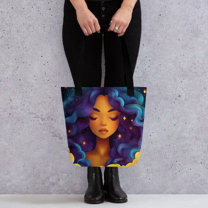Violet and Blue Celestial Goddess - Tote Bag   Violet and Blue Celestial Goddess - Tote Bag Wishstoria