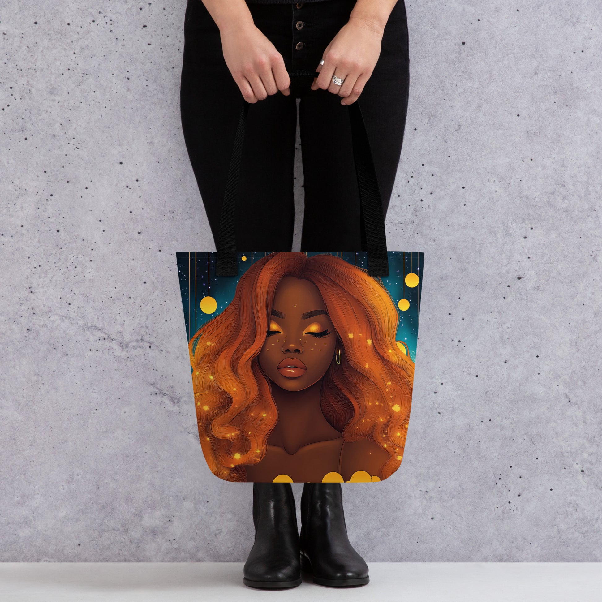 Orange Celestial Goddess - Tote Bag   Orange Celestial Goddess - Tote Bag Wishstoria