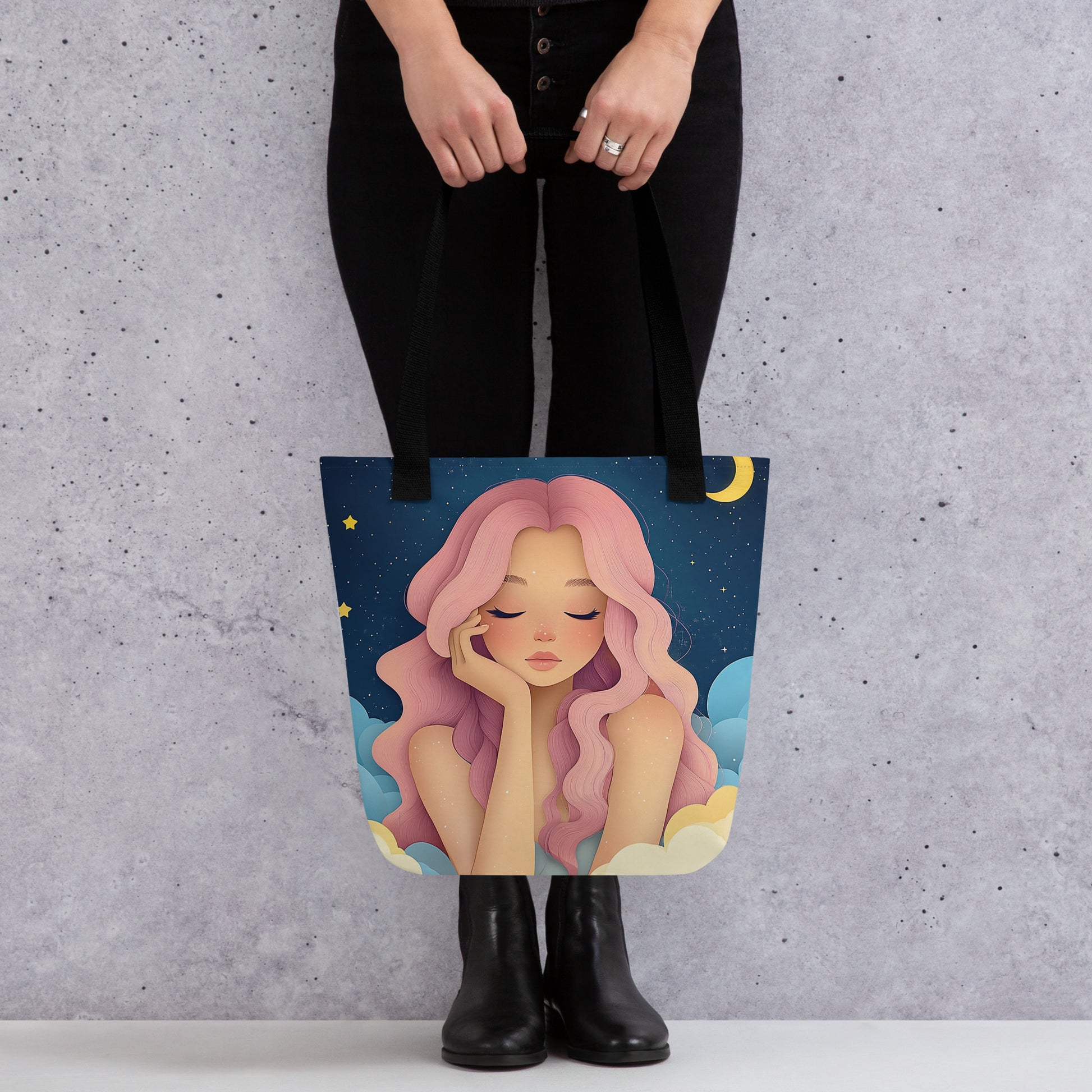 Tote Bag - Celestial Goddess (light pink)   Tote Bag - Celestial Goddess (light pink) Wishstoria