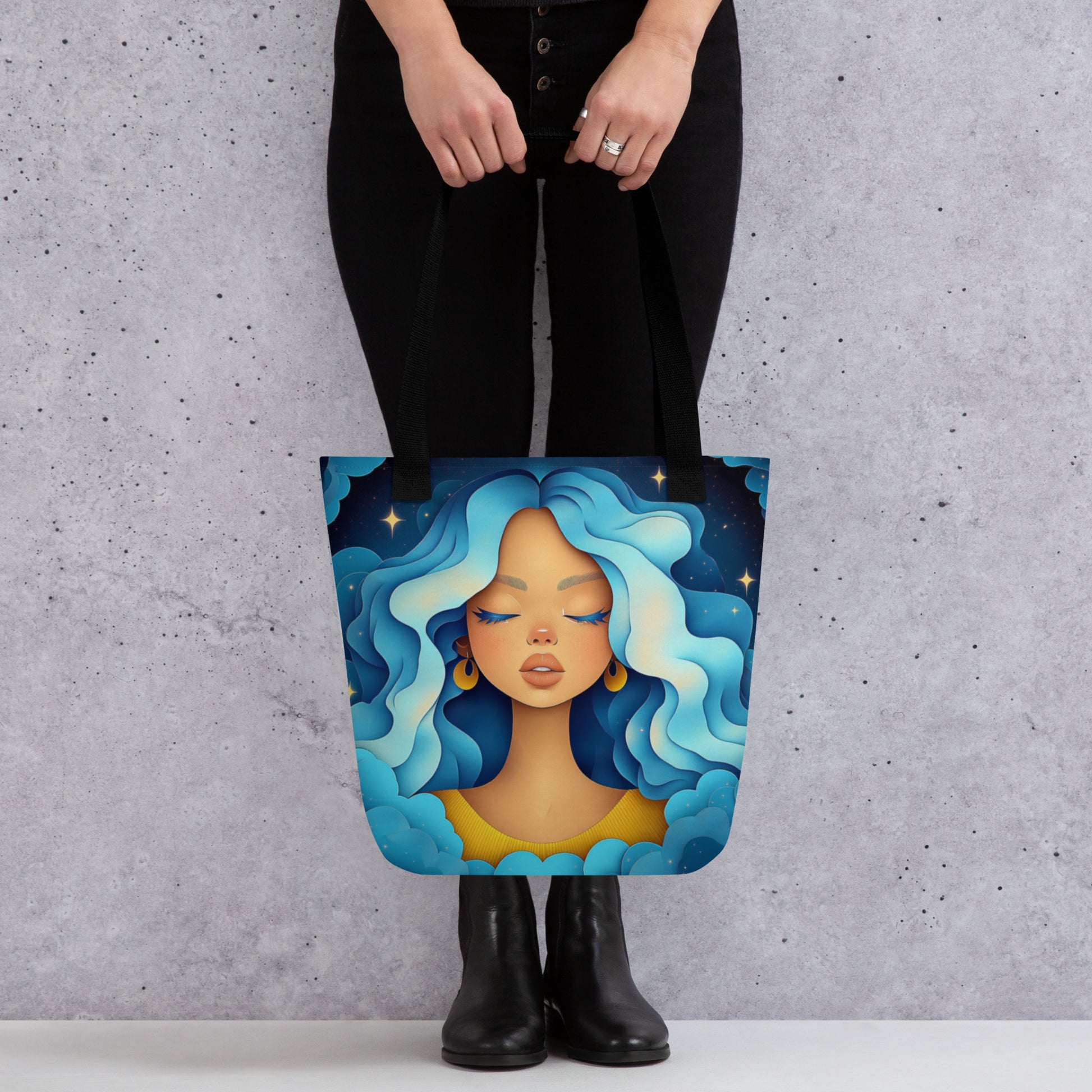 Tote Bag - Celestial Goddess (light blue)   Tote Bag - Celestial Goddess (light blue) Wishstoria
