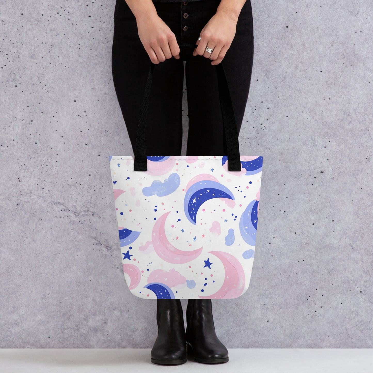 Moons and Stars Doodles - Tote Bag   Moons and Stars Doodles - Tote Bag Wishstoria
