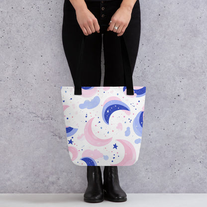 Moons and Stars Doodles - Tote Bag   Moons and Stars Doodles - Tote Bag Wishstoria