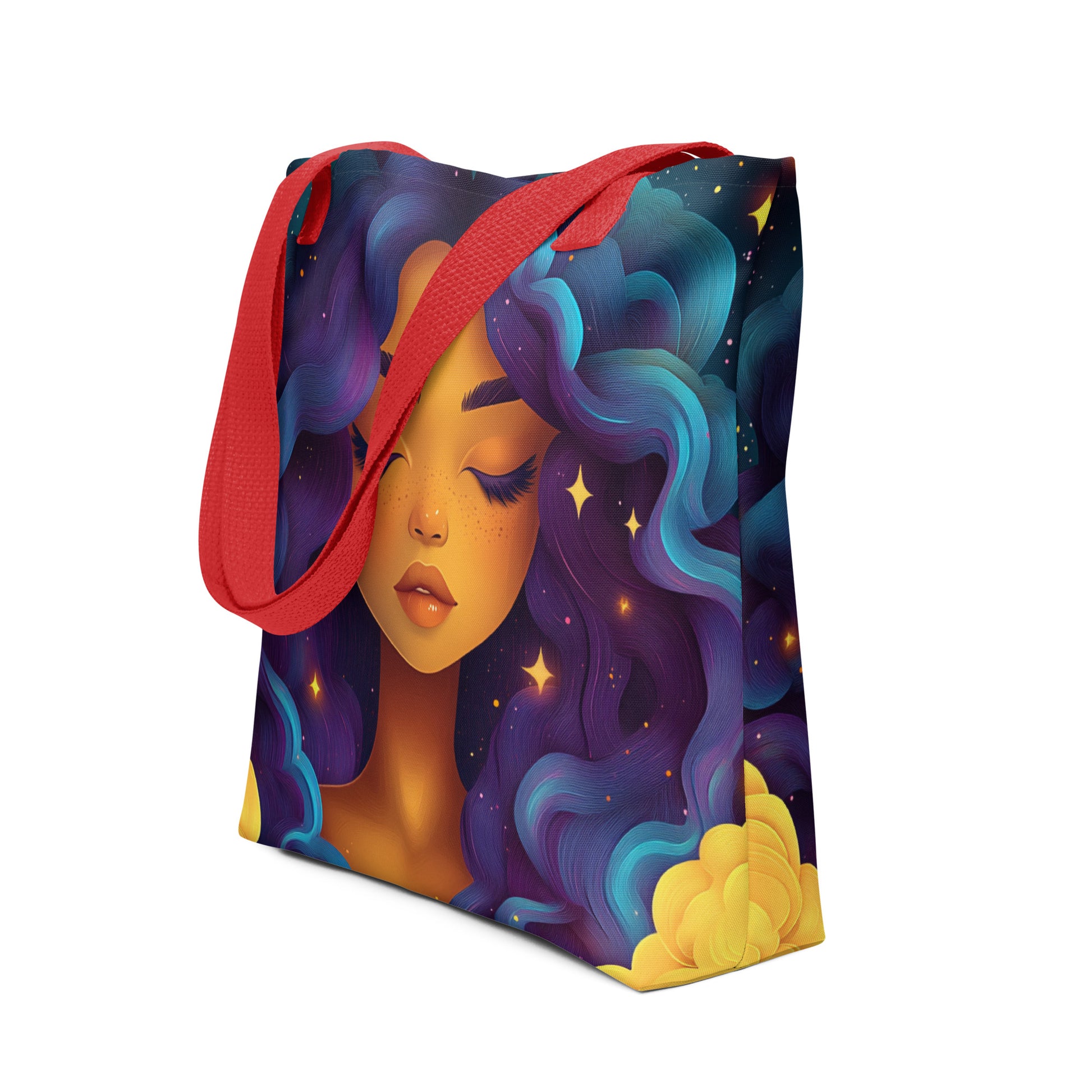 Violet and Blue Celestial Goddess - Tote Bag   Violet and Blue Celestial Goddess - Tote Bag Wishstoria