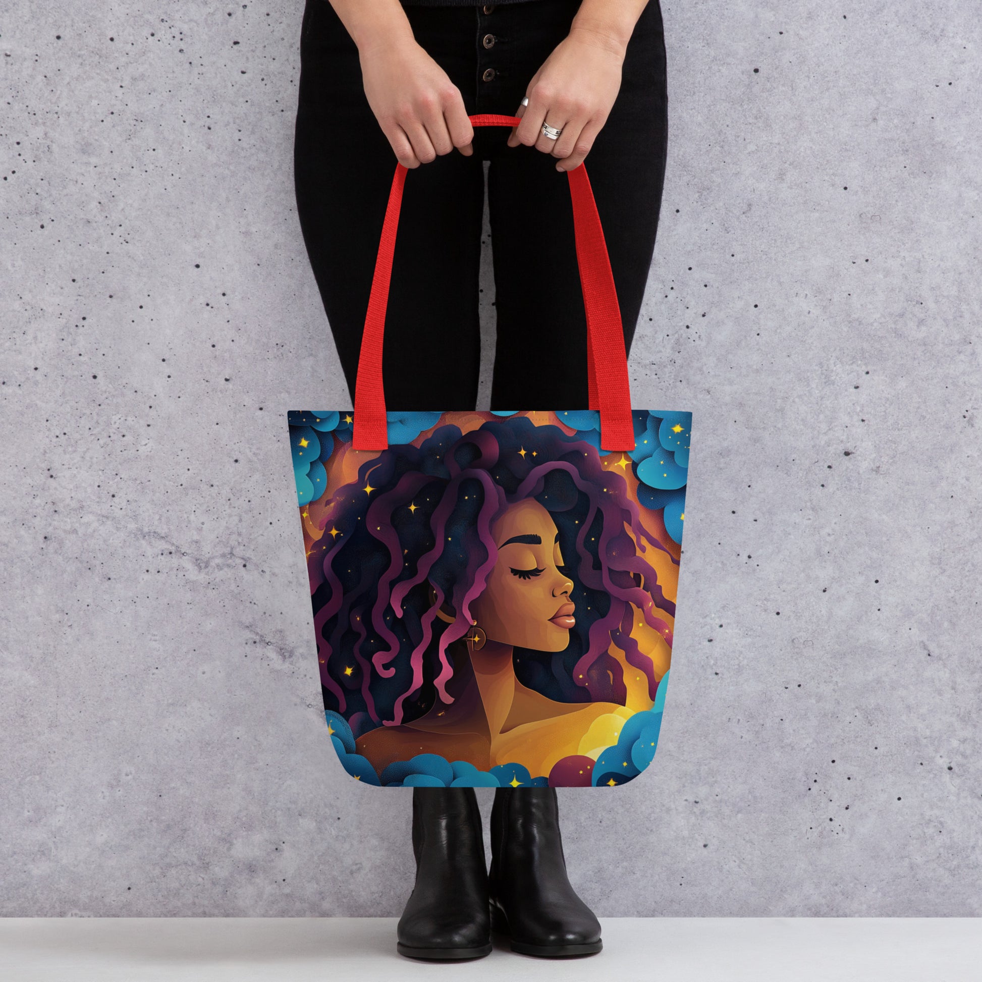 Purple and Indigo Celestial Goddess - Tote Bag   Purple and Indigo Celestial Goddess - Tote Bag Wishstoria