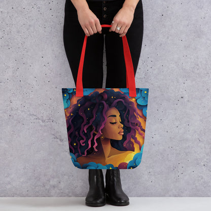 Purple and Indigo Celestial Goddess - Tote Bag   Purple and Indigo Celestial Goddess - Tote Bag Wishstoria