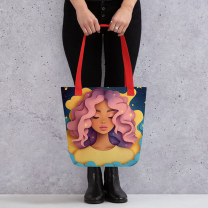 Pink & Purple Celestial Goddess - Tote Bag   Pink & Purple Celestial Goddess - Tote Bag Wishstoria