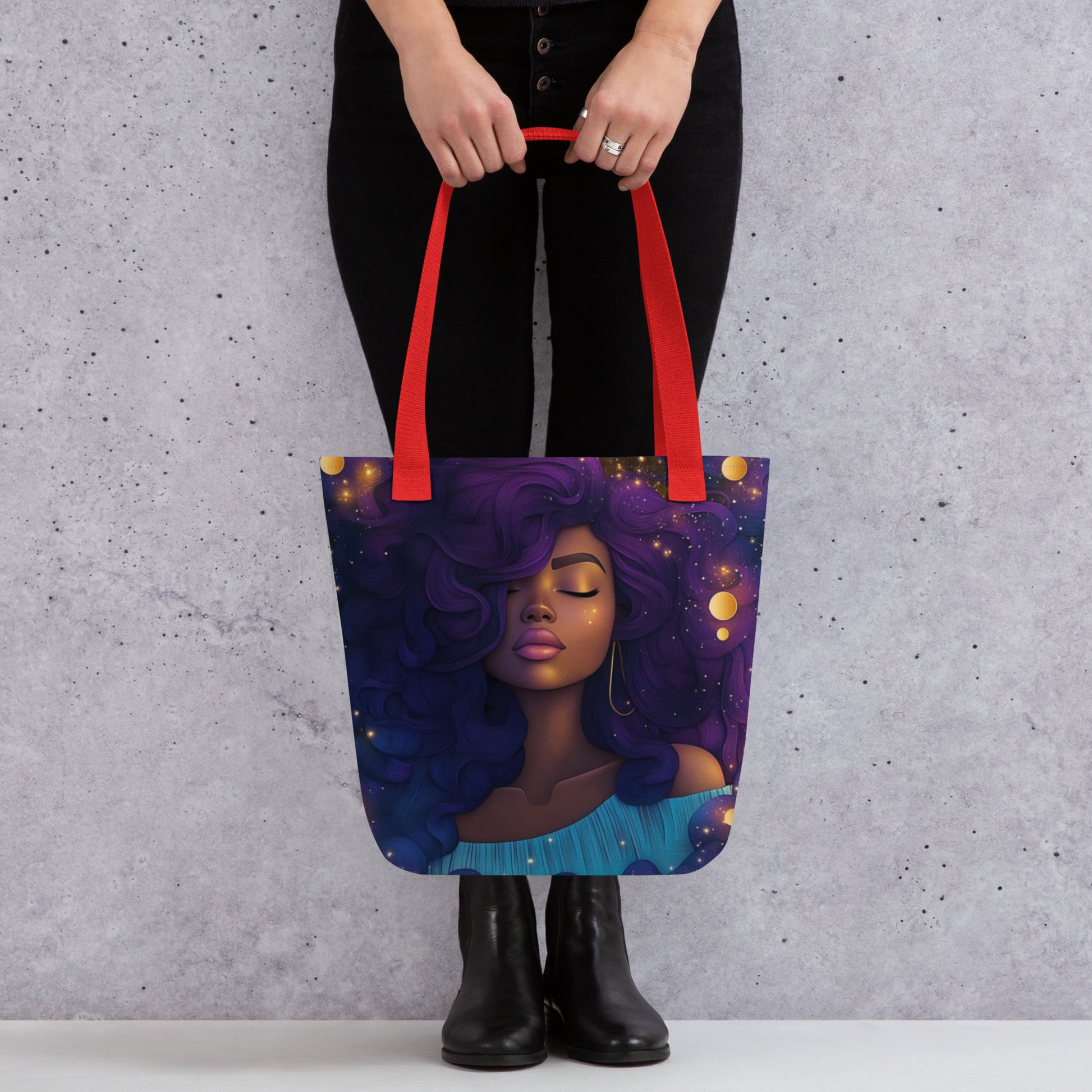 Tote Bag - Celestial Goddess (purple and blue)   Tote Bag - Celestial Goddess (purple and blue) Wishstoria