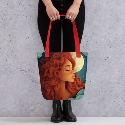 Tote Bag - Celestial Goddess (red)   Tote Bag - Celestial Goddess (red) Wishstoria